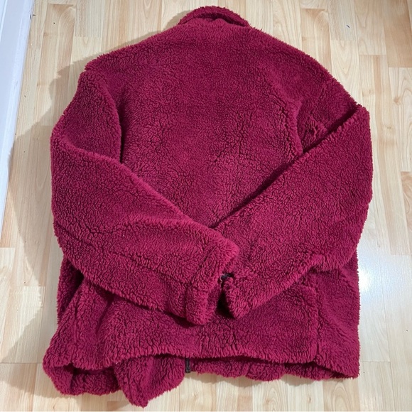 FREE PEOPLE Womens So Cozy Slouchy Moto Jacket Fuzzy Fleece Size Large - Picture 9 of 9